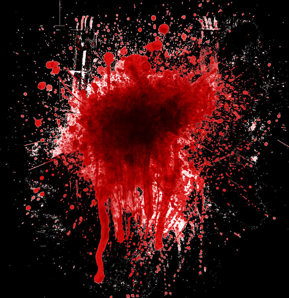 Red_ Blood_ Splatter_on_ Black_ Background PNG