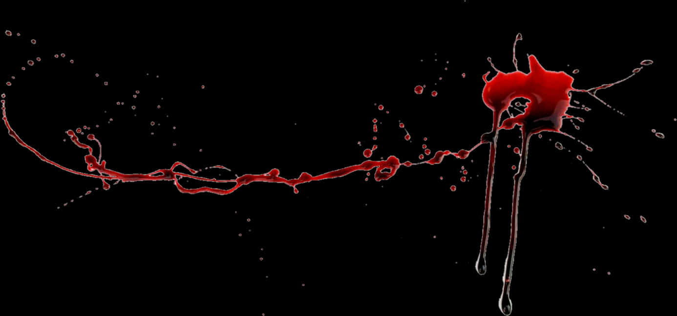 Red Blood Splatteron Black Background PNG