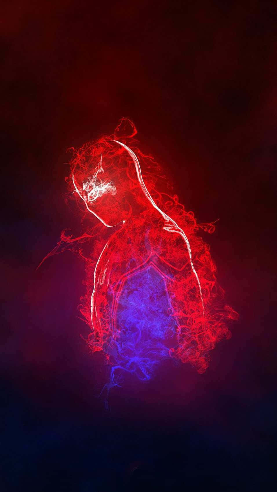 Red Blue Neon Smoke Art Wallpaper