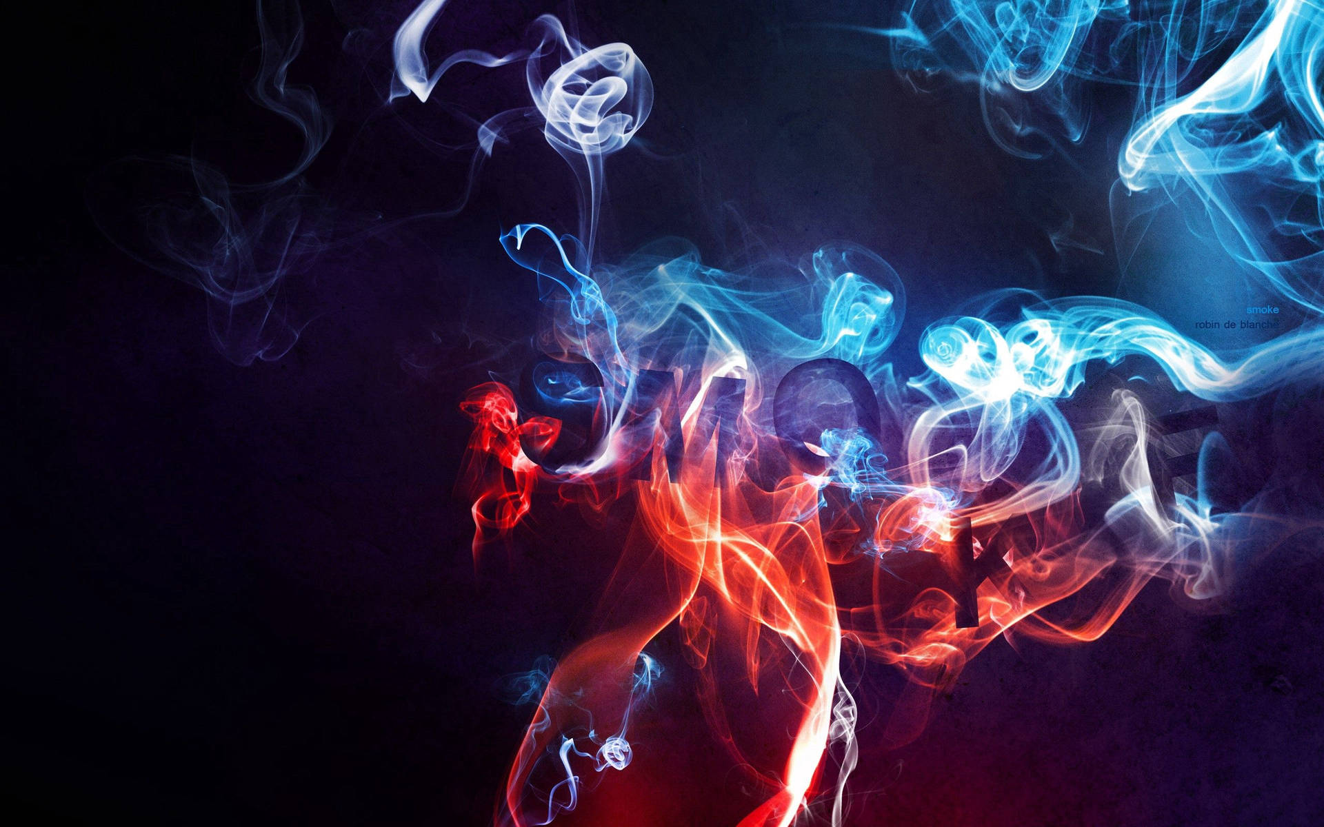Bright Red and Blue Neon Smoke Wallpaper