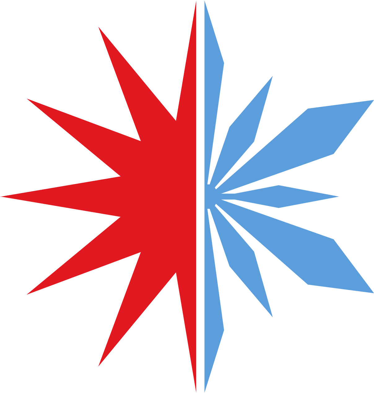 Red Blue Opposing Forces PNG