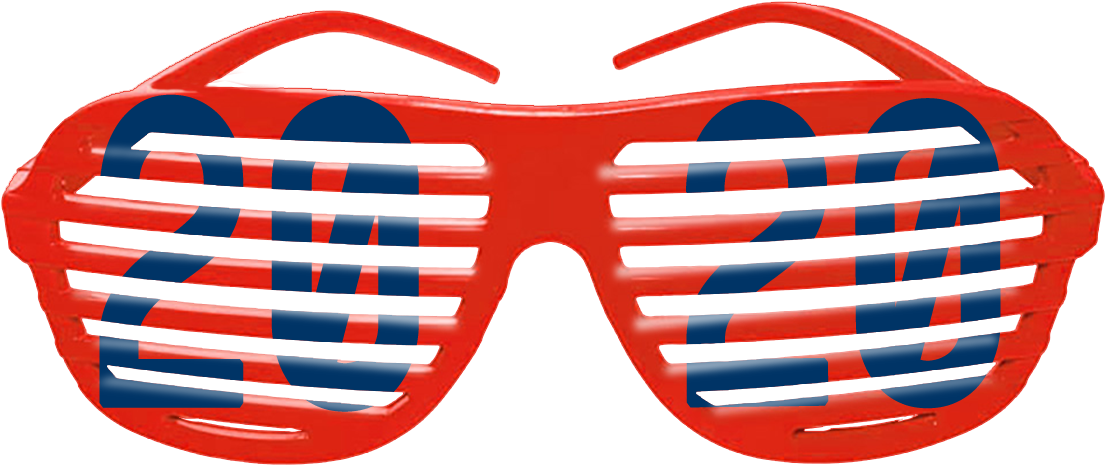 Red Blue Shutter Shades Sunglasses PNG