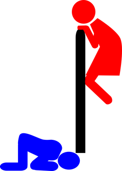 Red Blue Stick Figures Conflict PNG