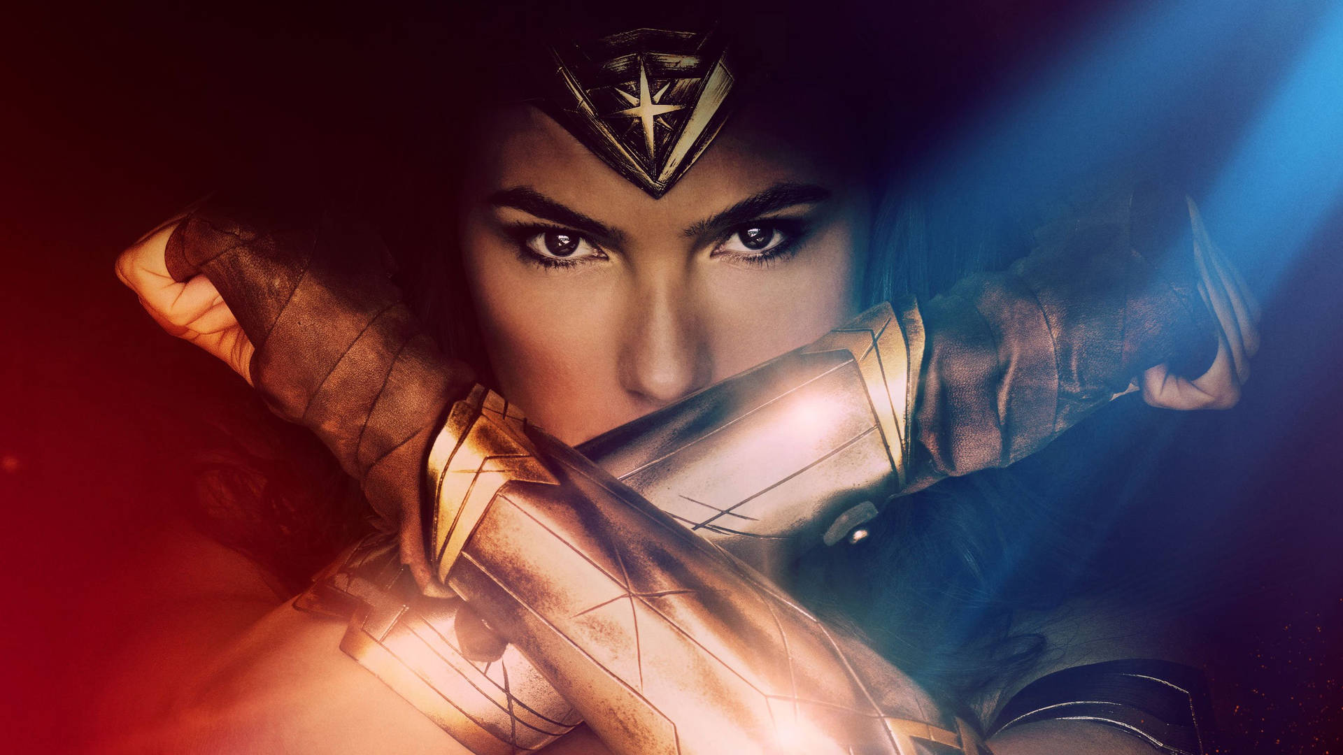 Wonder Woman poised for combat. Wallpaper