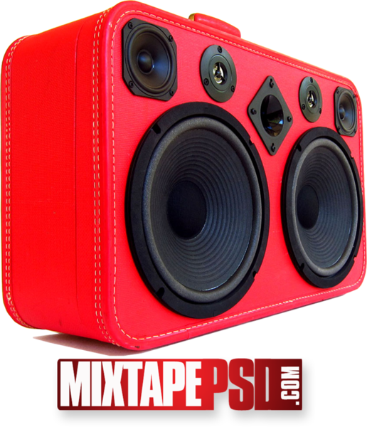 Red Boombox Speakers PNG