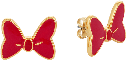 Red Bow Earrings Product Image PNG