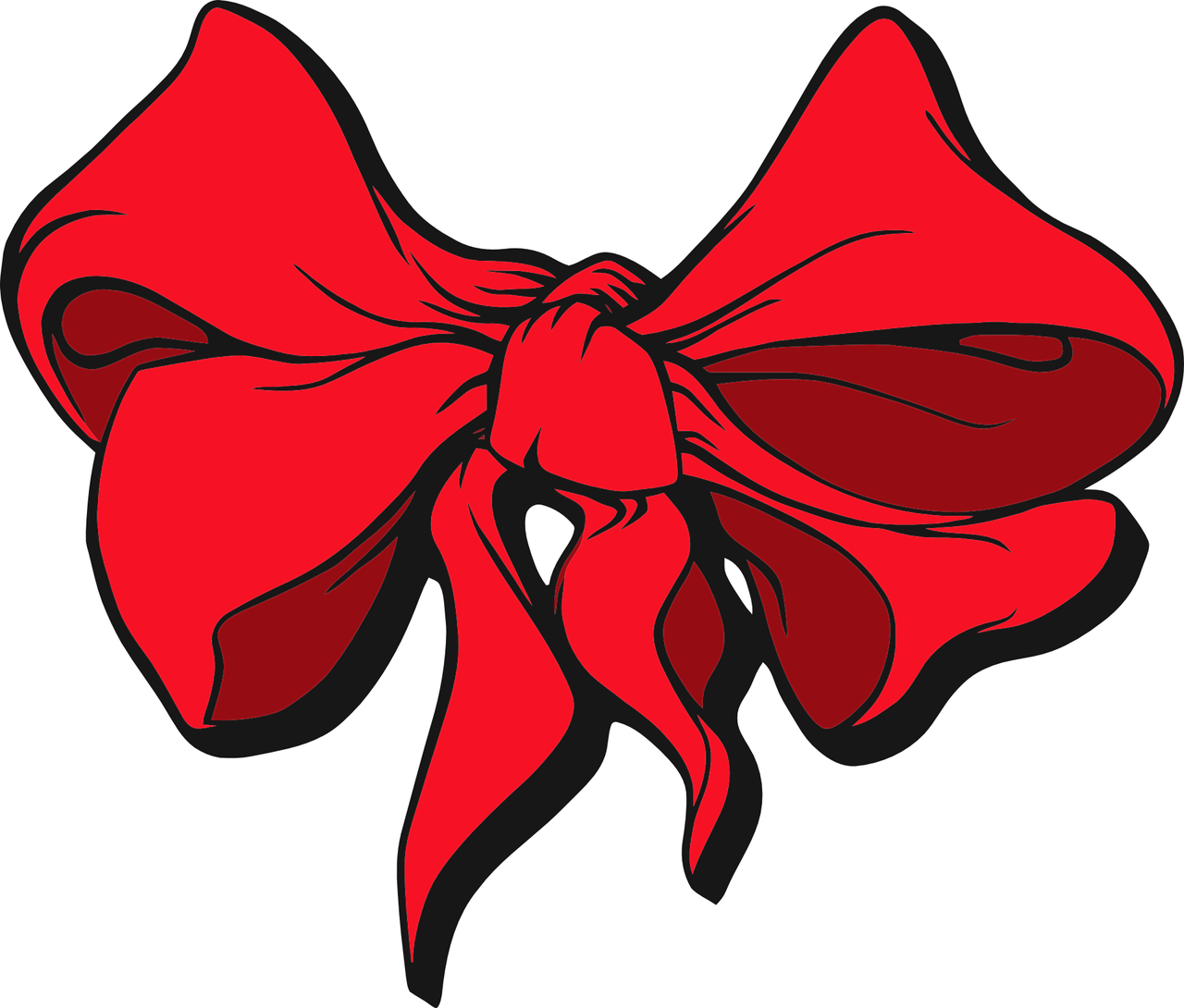 Red Bow Illustration.png PNG