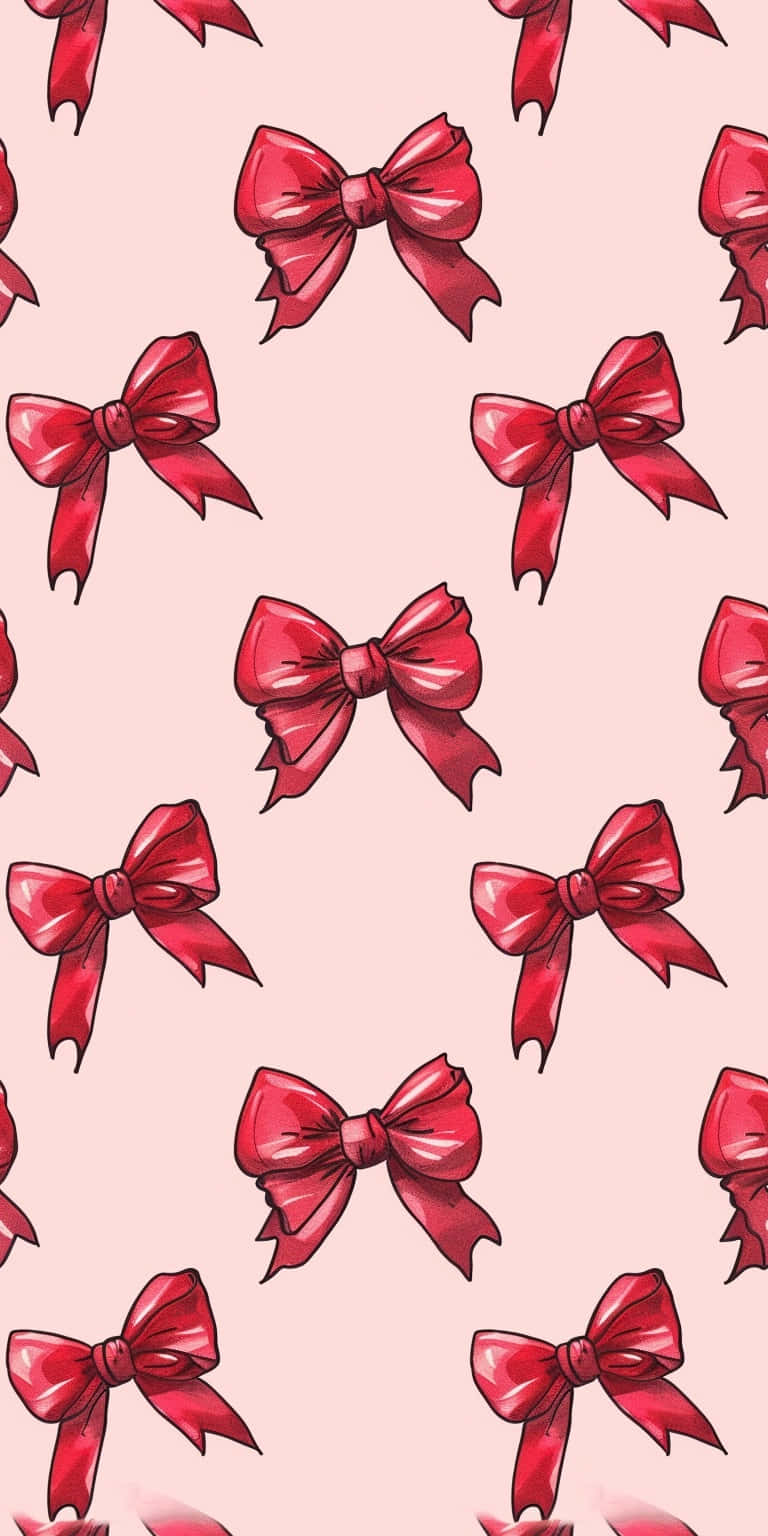 Red Bow Pattern Wallpaper Wallpaper