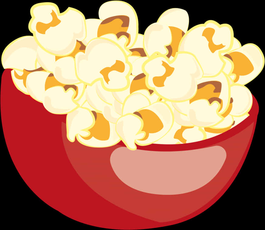 Red Bowl Fullof Popcorn Clipart PNG