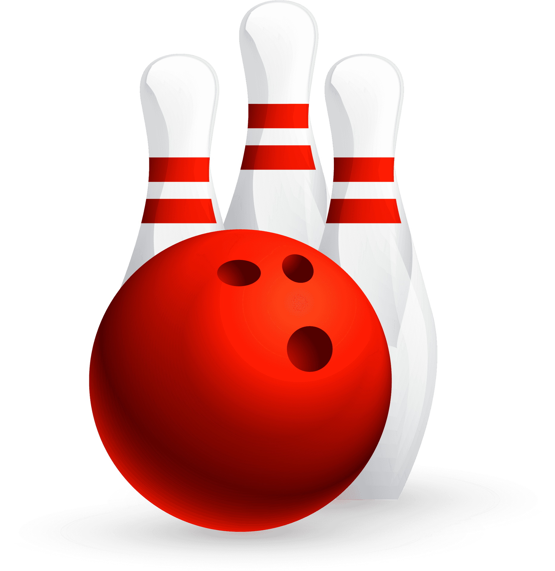 Red Bowling Balland Pins PNG