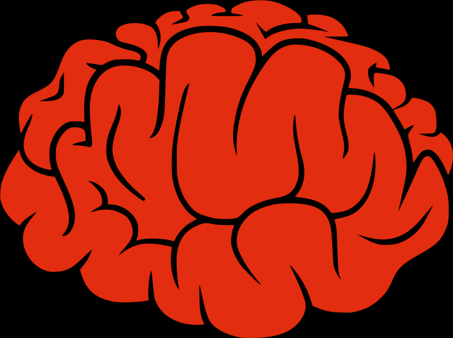 Red Brain Vector Illustration PNG