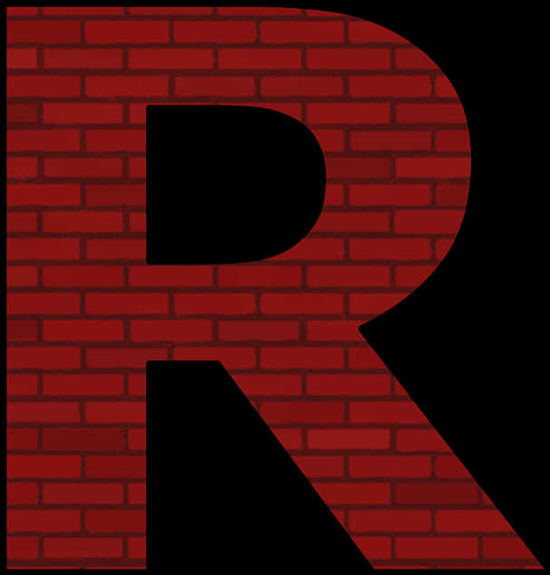 Red Brick Wall R Letter Symbol PNG