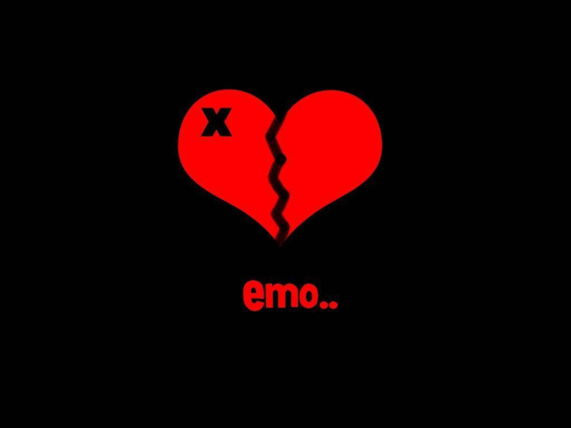 Red Broken Heart Emo