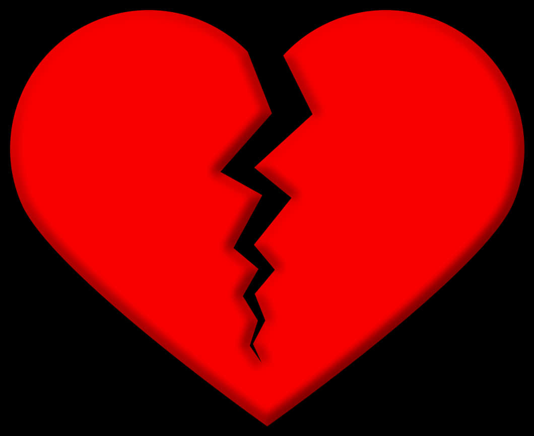 Red Broken Heart Graphic PNG
