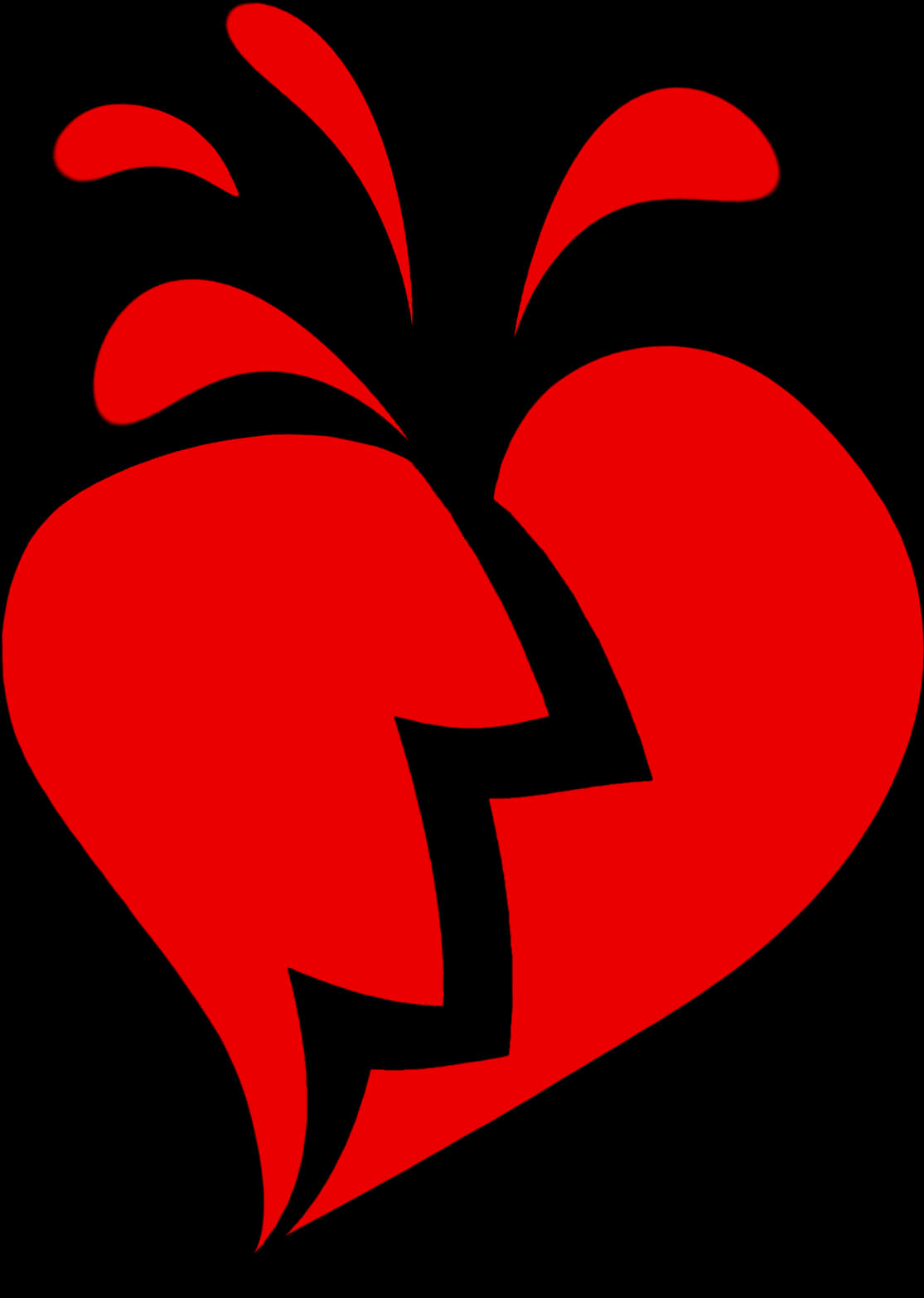 Red Broken Heart Graphic PNG