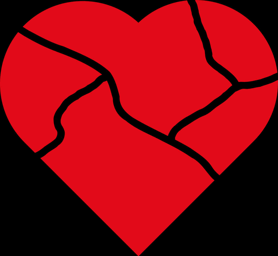 Red Broken Heart Illustration PNG