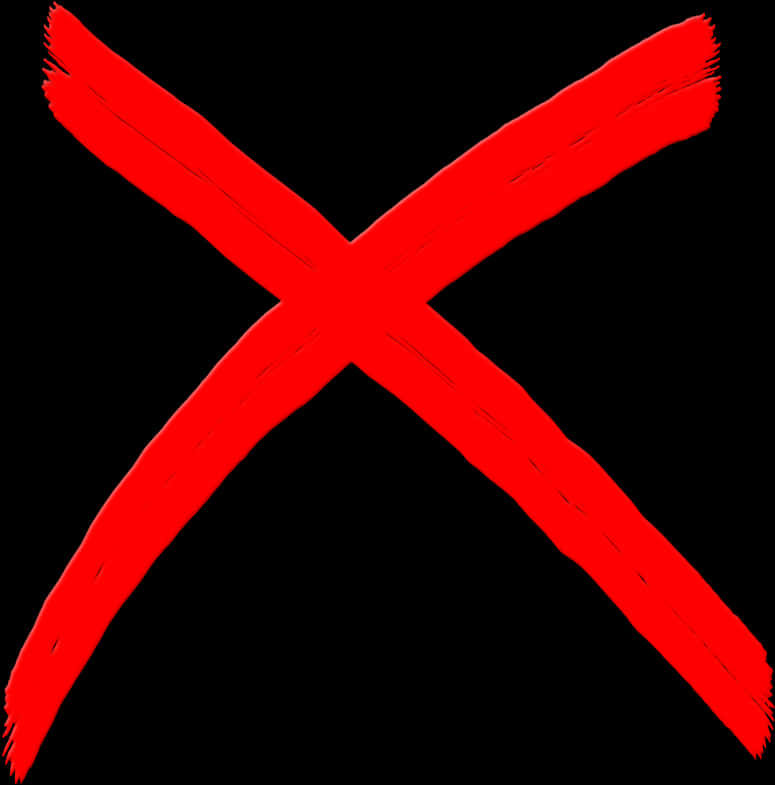 Red Brushstroke Xon Black Background PNG