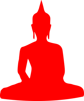 Red Buddha Silhouette PNG
