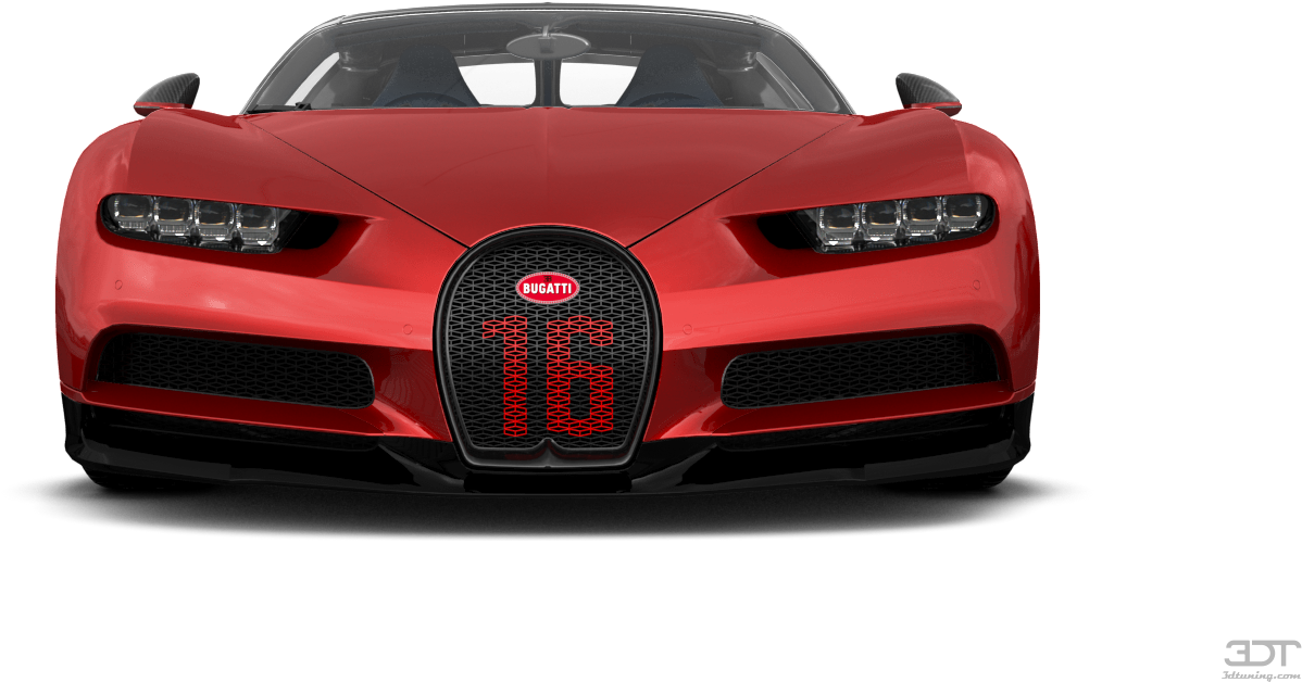 Red Bugatti Chiron Front View PNG