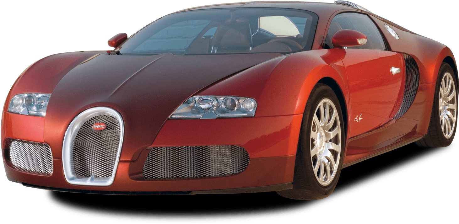 Red Bugatti Veyron Side View PNG