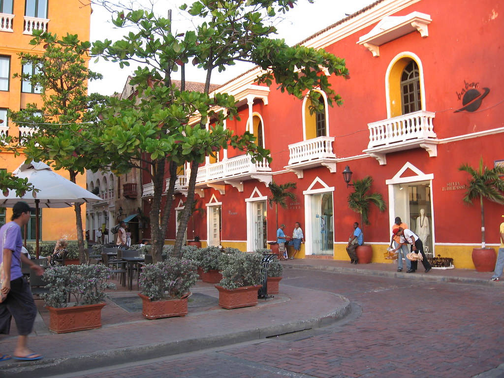 Red Building In Cartagena Colombia Picture