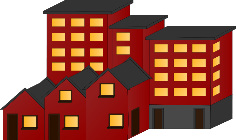 Red_ Buildings_ Illustration PNG