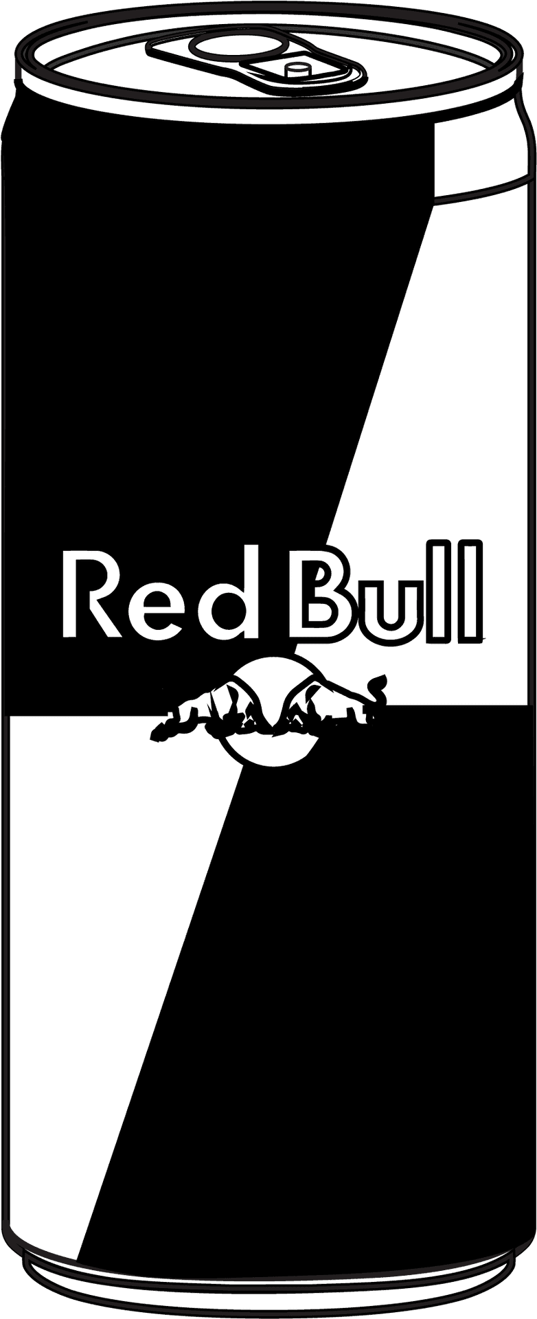 Red Bull Can Vector Illustration PNG