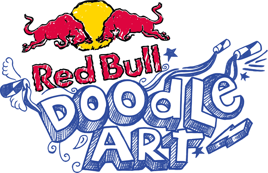 Red Bull Doodle Art Logo PNG