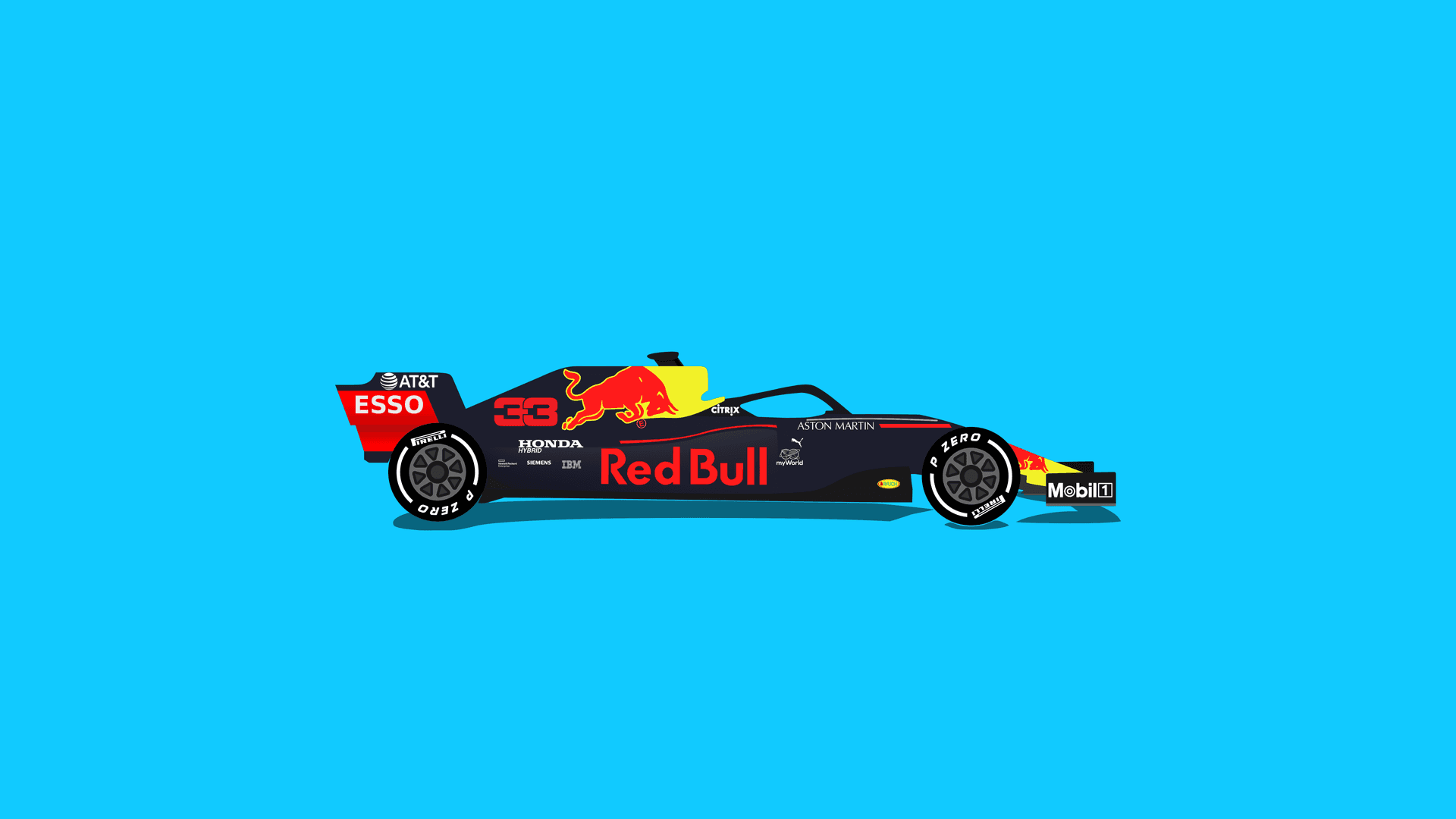 Red Bull Racing F1 Car Illustration