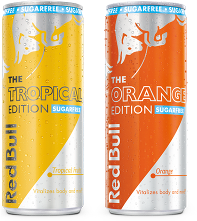 Red Bull Tropical Orange Edition Cans PNG
