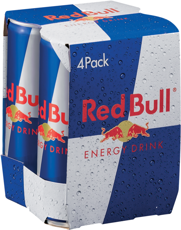 Red Bull4 Pack Energy Drink Product Image PNG