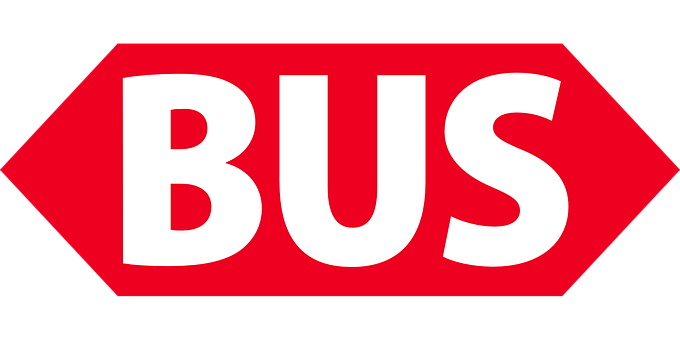 Red Bus Sign Graphic PNG