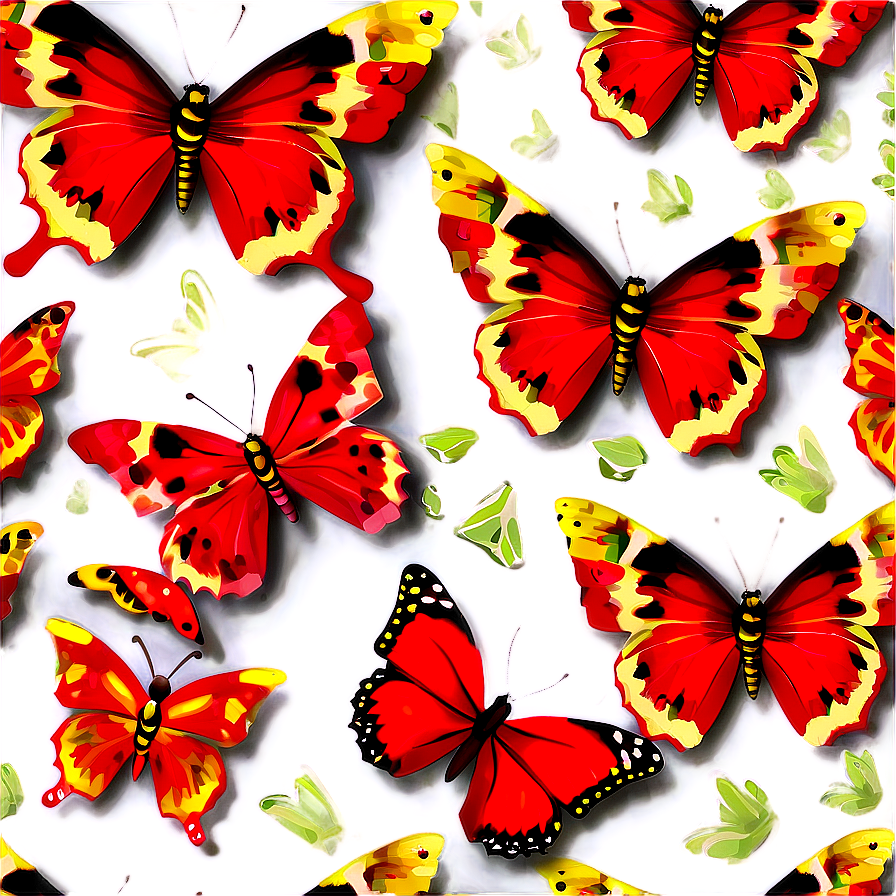 Red Butterfly Pattern Png 06122024 PNG