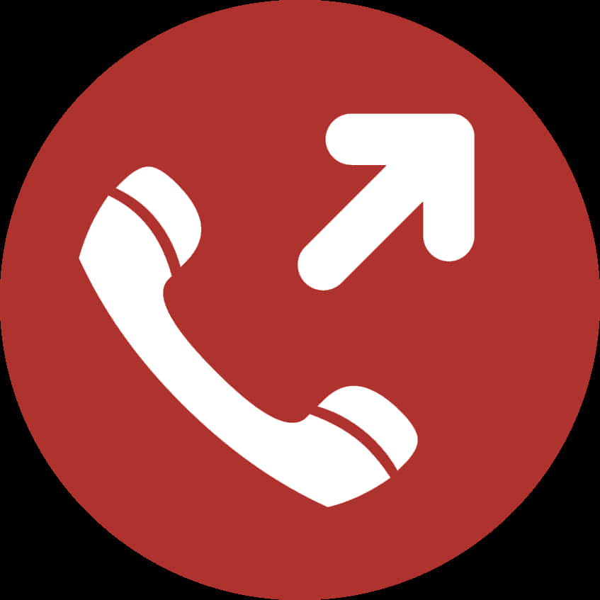Red Call Iconwith Arrow PNG