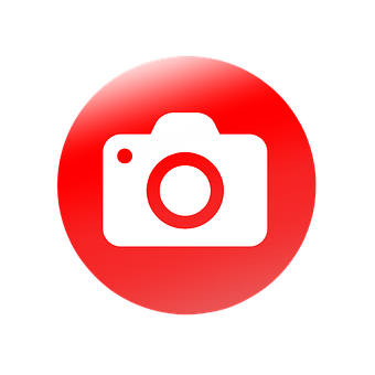 Red Camera Iconon Black Background PNG