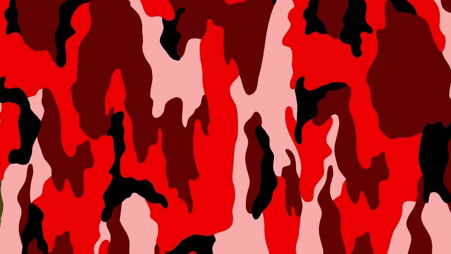 Army Camouflage in Red Wallpaper