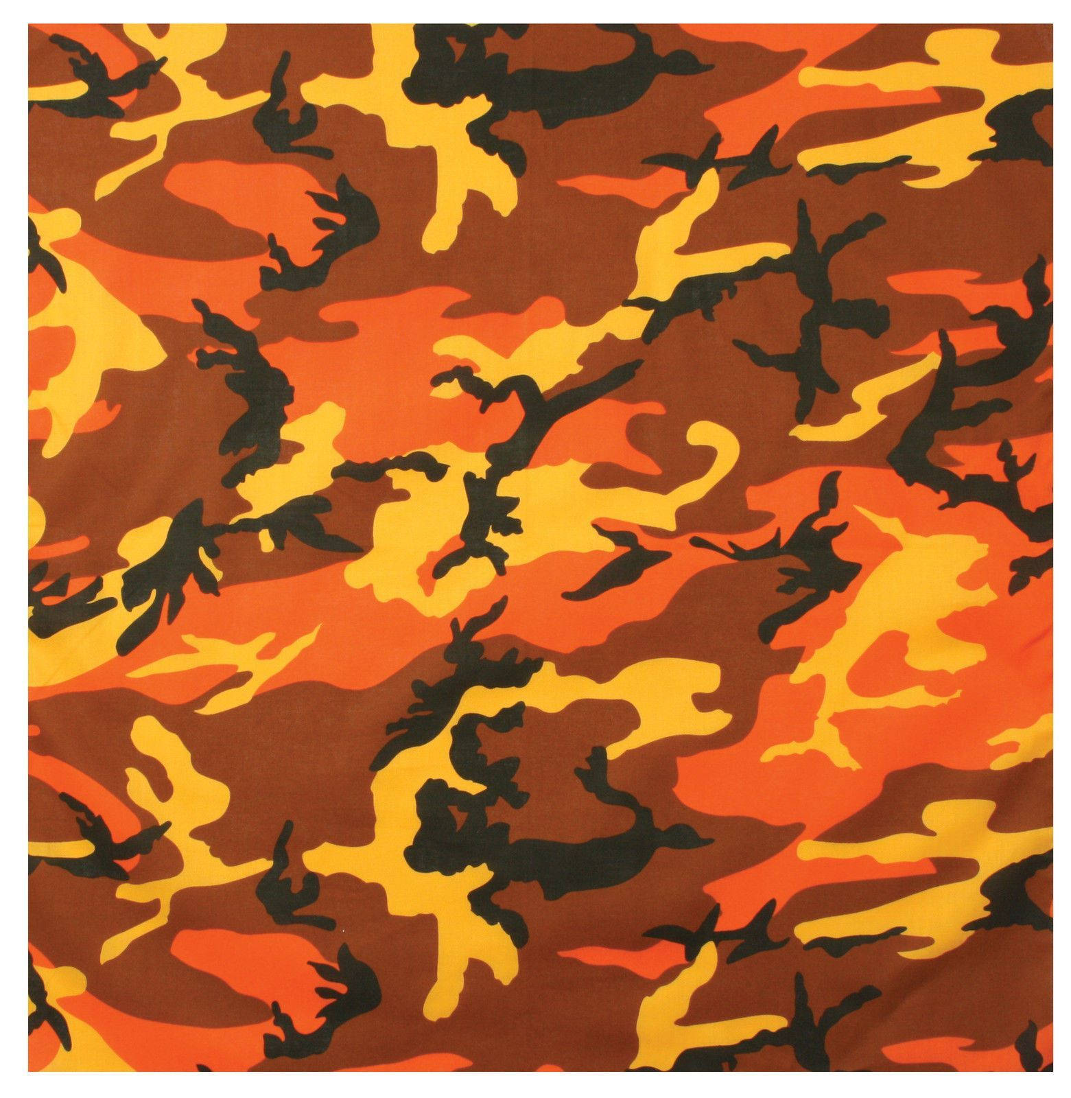 Orange Camouflage Fabric Wallpaper