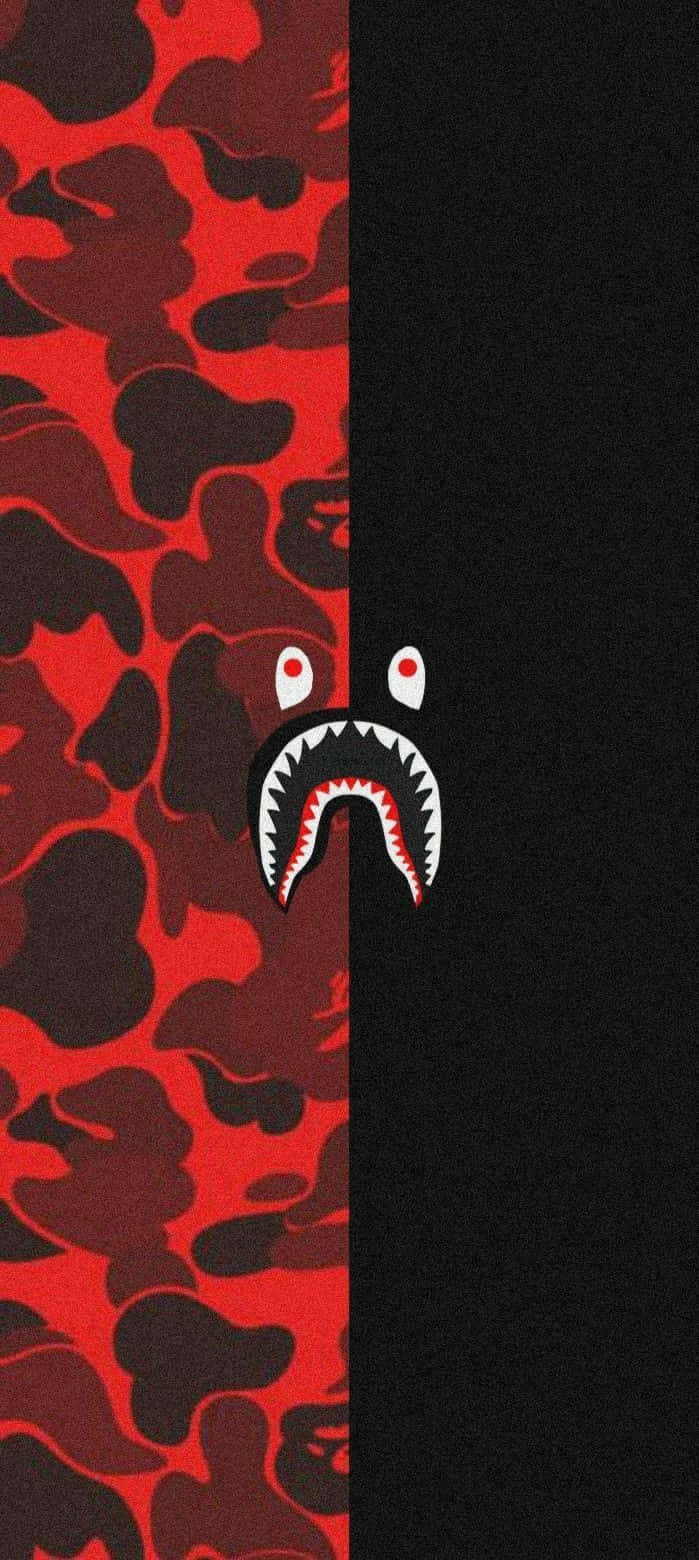 Fond D'écran De Requin Bape En Camouflage Rouge Fond d'écran