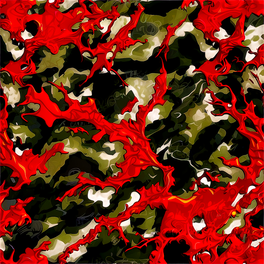 Red Camouflage Style Png Ewd PNG