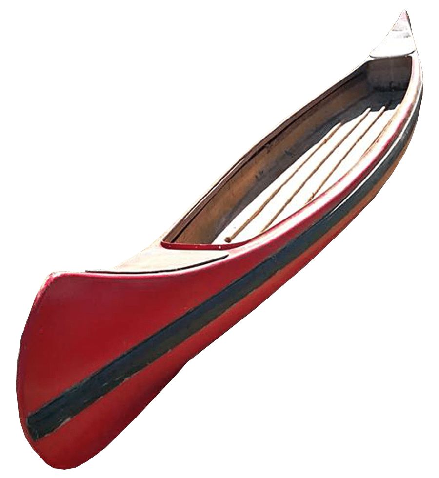 Red Canoe Angled View PNG