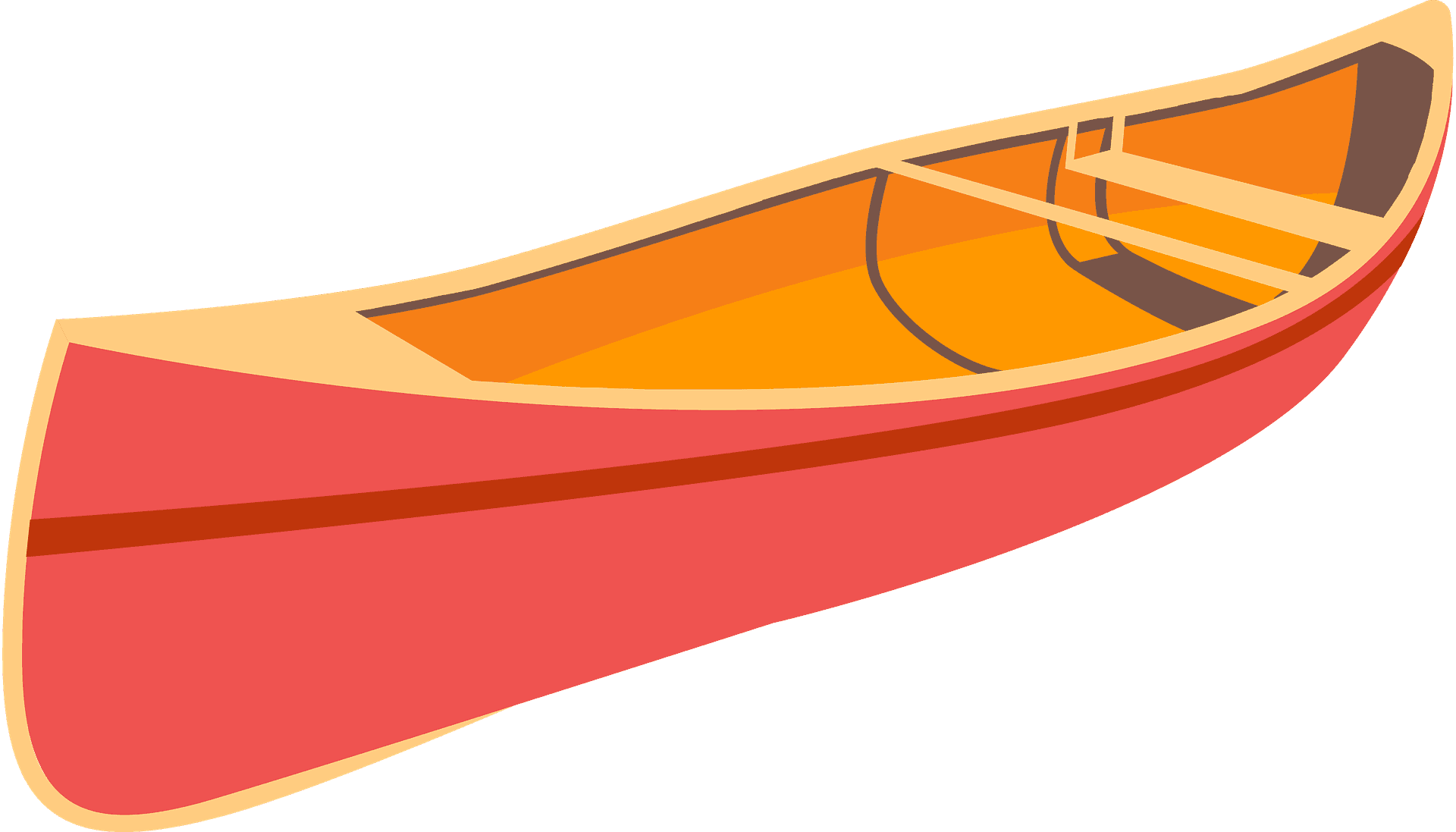 Red Canoe Illustration PNG
