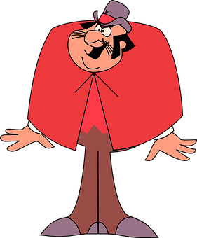 Red Caped Cartoon Character PNG
