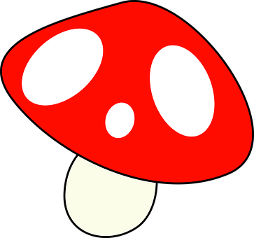 Red Capped Mushroom Cartoon PNG