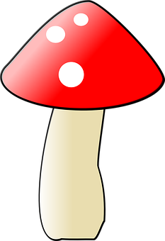 Red Capped Mushroom Clipart PNG
