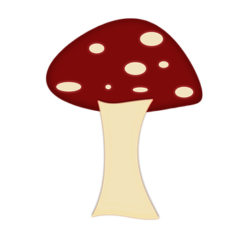 Red Capped Mushroom Graphic PNG