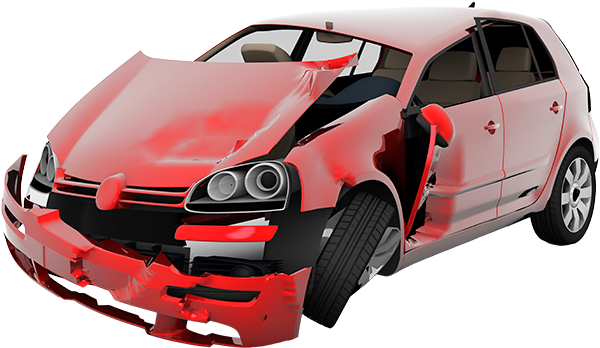 Red Car Crash Damage PNG