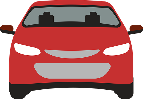 Red Car Front View Vector PNG