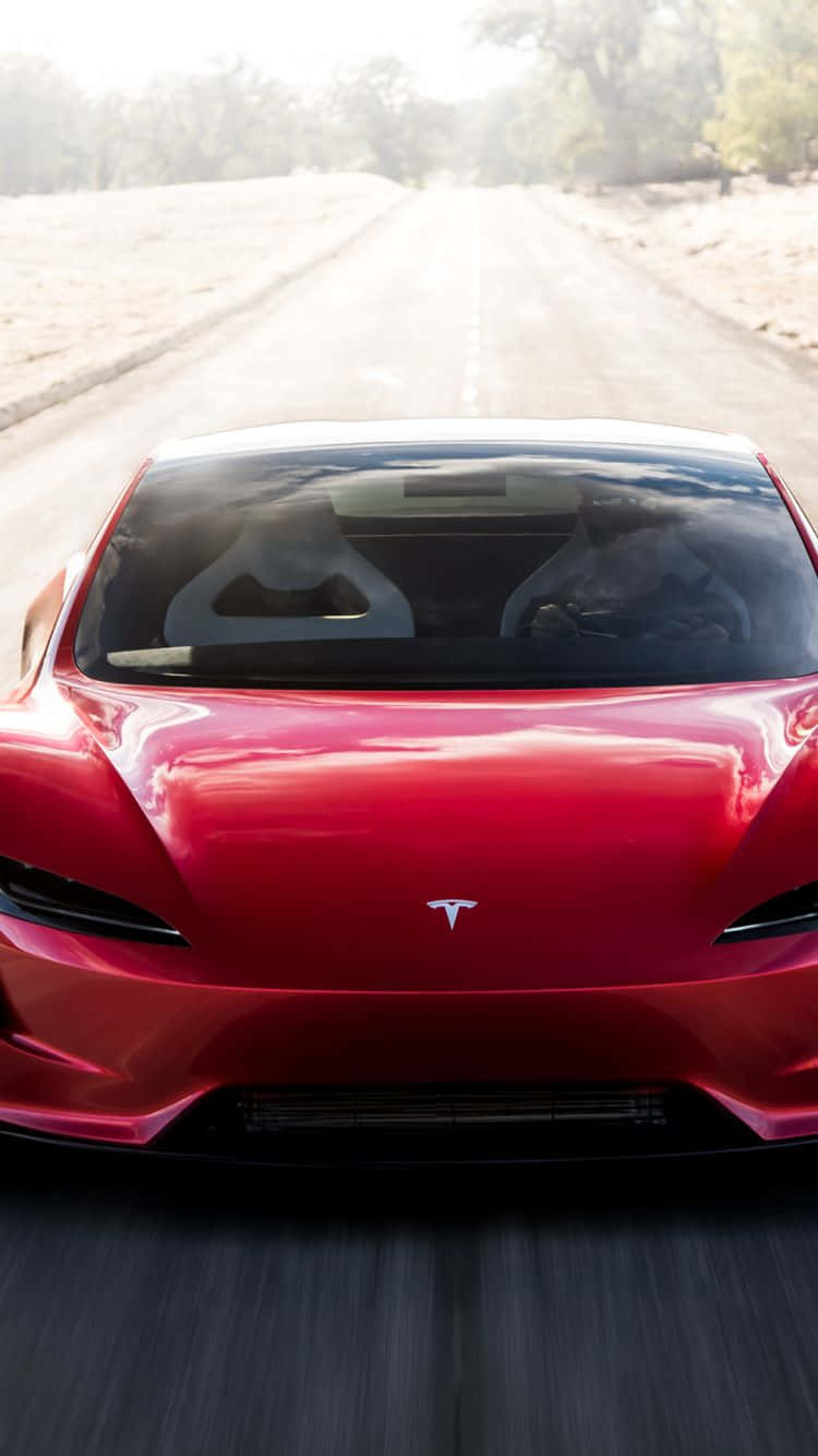 Hastighed og Stil – Rød Bil Iphone Wallpaper