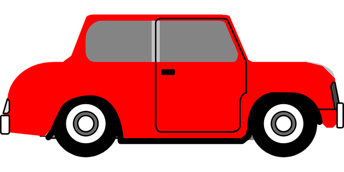 Red Car Side View Vector PNG