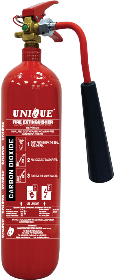 Red Carbon Dioxide Fire Extinguisher PNG